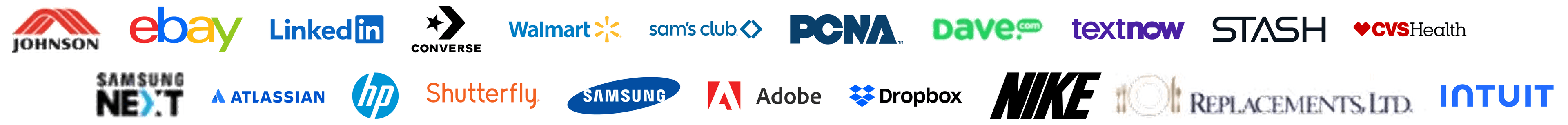 Trusted by Johnson, eBay, LinkedIn, Walmart, Adobe, CVS Health, Samsung, Nike, Intuit, and others